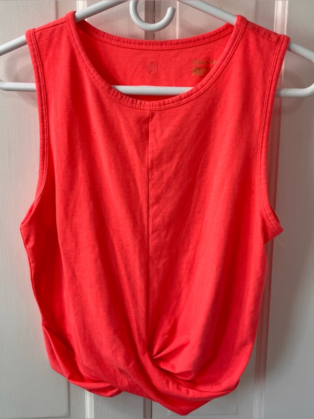 Lilly Pulitzer Luxletic Greer Twist-Front Tank Top - Bright Coral